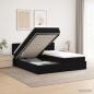 Preview: ARDEBO.de - Ottoman-Bett mit Matratze und LED Schwarz 160 x 200 cm Samt