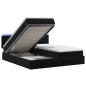 Preview: Ottoman-Bett mit Matratze und LED Schwarz 160 x 200 cm Samt
