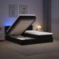 Preview: Ottoman-Bett mit Matratze und LED Schwarz 160 x 200 cm Samt