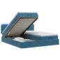 Preview: Ottoman-Bett mit Matratze und LED Dunkelblau 160 x 200 cm Samt