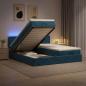 Preview: Ottoman-Bett mit Matratze und LED Dunkelblau 160 x 200 cm Samt