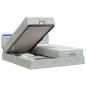 Preview: Ottoman-Bett mit Matratze und LED Hellgrau 180 x 200 cm Samt