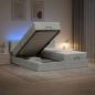 Preview: Ottoman-Bett mit Matratze und LED Hellgrau 180 x 200 cm Samt