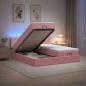 Preview: Ottoman-Bett mit Matratze und LED Rosa 200 x 200 cm Samt