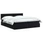 Preview: Ottoman-Bett mit Matratze und LED Schwarz 160 x 200 cm Samt