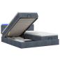 Preview: Ottoman-Bett mit Matratze und LED Dunkelgrau 180 x 200 cm Samt