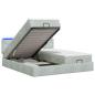 Preview: Ottoman-Bett mit Matratze und LED Hellgrau 200 x 200 cm Samt