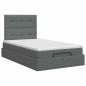 Preview: Ottoman Bett mit Matratze Dunkelgrau 120 x 190 cm Stoff