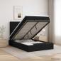 Preview: ARDEBO.de - Ottoman Bett mit Matratze Schwarz 120 x 190 cm Stoff