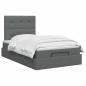 Preview: Ottoman Bett mit Matratze Dunkelgrau 120 x 200 cm Stoff