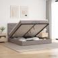 Preview: ARDEBO.de - Ottoman Bett mit Matratze mit Kopfteil Taupe 200 x 200 cm Stoff