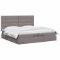Preview: Ottoman Bett mit Matratze mit Kopfteil Taupe 200 x 200 cm Stoff