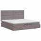 Preview: Ottoman Bett mit Matratze mit Kopfteil Taupe 200 x 200 cm Stoff