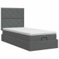 Preview: Ottoman Bett mit Matratze Dunkelgrau 90 x 190 cm Stoff