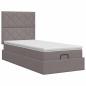 Preview: Ottoman Bett mit Matratze mit Kopfteil Taupe 90 x 190 cm Stoff