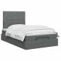 Preview: Ottoman Bett mit Matratze Dunkelgrau 120 x 190 cm Stoff