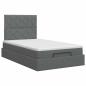 Preview: Ottoman Bett mit Matratze Dunkelgrau 120 x 190 cm Stoff