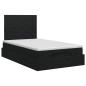 Preview: Ottoman Bett mit Matratze Schwarz 120 x 190 cm Stoff