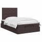 Preview: Ottoman Bett mit Matratze Dunkelbraun 120 x 190 cm Stoff