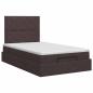 Preview: Ottoman Bett mit Matratze Dunkelbraun 120 x 190 cm Stoff