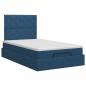 Preview: Ottoman Bett mit Matratze mit Kopfteil Blau 120 x 190 cm Stoff