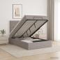 Preview: ARDEBO.de - Ottoman Bett mit Matratze mit Kopfteil Taupe 120 x 200 cm Stoff
