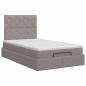 Preview: Ottoman Bett mit Matratze mit Kopfteil Taupe 120 x 200 cm Stoff