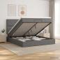 Preview: ARDEBO.de - Ottoman Bett mit Matratze Dunkelgrau 140 x 190 cm Stoff