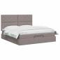 Preview: Ottoman Bett mit Matratze mit Kopfteil Taupe 140 x 190 cm Stoff