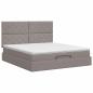Preview: Ottoman Bett mit Matratze mit Kopfteil Taupe 140 x 190 cm Stoff