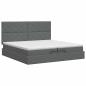 Preview: Ottoman Bett mit Matratze Dunkelgrau 200 x 200 cm Stoff