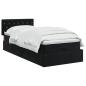 Preview: Ottoman Bett mit Matratze mit Kopfteil Schwarz 80 x 200 cm Samt