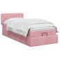 Preview: Ottoman Bett mit Matratze mit Kopfteil Rosa 100 x 200 cm Samt