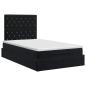 Preview: Ottoman Bett mit Matratze Schwarz 120 x 190 cm Samt