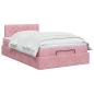 Preview: Ottoman Bett mit Matratze mit Kopfteil Rosa 120 x 200 cm Samt