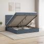 Preview: ARDEBO.de - Ottoman Bett mit Matratze Dunkelgrau 140 x 200 cm Samt