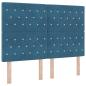 Preview: Ottoman Bett mit Matratze Dunkelblau 140 x 200 cm Samt