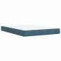 Preview: Ottoman Bett mit Matratze Dunkelblau 140 x 200 cm Samt
