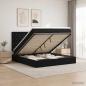 Preview: ARDEBO.de - Ottoman Bett mit Matratze Schwarz 160 x 200 cm Samt