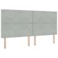 Preview: Ottoman Bett mit Matratze Hellgrau 200 x 200 cm Samt