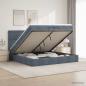 Preview: ARDEBO.de - Ottoman Bett mit Matratze Dunkelgrau 200 x 200 cm Samt