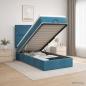 Preview: ARDEBO.de - Ottoman Bett mit Matratze Dunkelblau 90 x 200 cm Samt