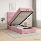 Preview: ARDEBO.de - Ottoman Bett mit Matratze Rosa 90 x 200 cm Samt