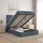 Preview: ARDEBO.de - Ottoman Bett mit Matratze Dunkelgrau 120 x 190 cm Samt