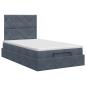 Preview: Ottoman Bett mit Matratze Dunkelgrau 120 x 190 cm Samt