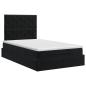Preview: Ottoman Bett mit Matratze Schwarz 120 x 190 cm Samt