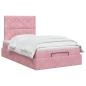Preview: Ottoman Bett mit Matratze mit Kopfteil Rosa 120 x 200 cm Samt