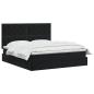 Preview: Ottoman Bett mit Matratze Schwarz 160 x 200 cm Samt