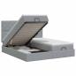 Preview: Ottoman Bett mit Matratze mit Kopfteil 2 Stk. Hellgrau Stoff