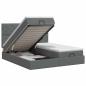 Preview: Ottoman Bett mit Matratze mit Kopfteil 2 Stk. Dunkelgrau Stoff